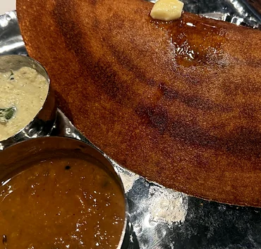 Bangalore-style dosa with butter