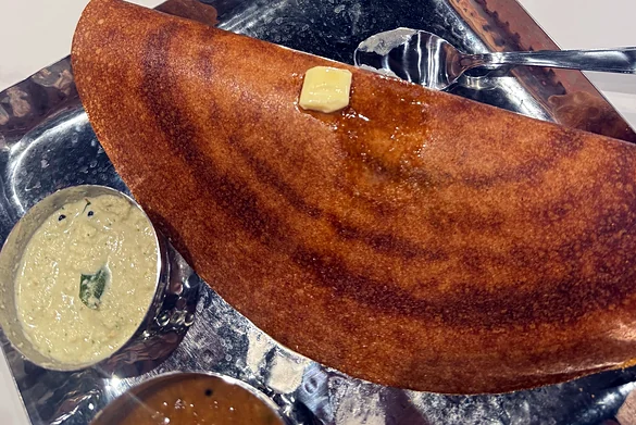 Bangalore-style dosa with butter